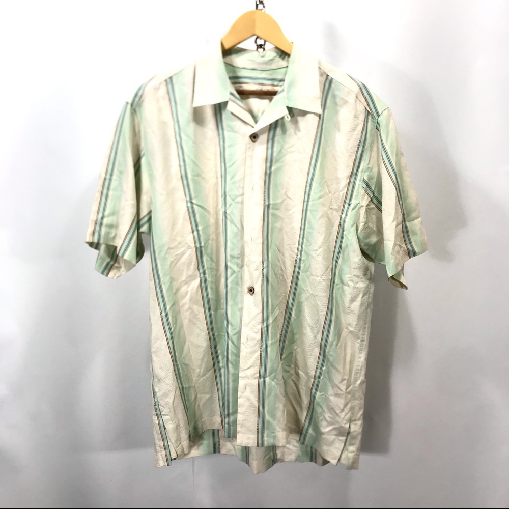 Tommy banana silk blend button down L
